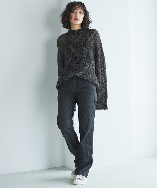 SOMETHING（サムシング）の「SOMETHING/サムシング ELSA STANDARD ストレートデニムパンツ（デニムパンツ・レディース・ライトインディゴブルー/ブルー/インディゴブルー/ダークインディゴブルー/ホワイト/グリーン/ベージュ/ブラック系その他/ブラック系その他2・30/27/29/25/26/28/31）」の4枚目の写真