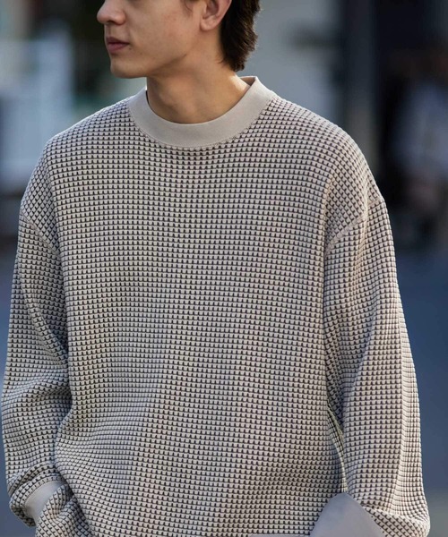 URBAN RESEARCH（アーバンリサーチ）の「コントラストワッフルロングスリーブ（Tシャツ/カットソー・メンズ・ベージュ系その他/ネイビー・MEDIUM/LARGE）」の10枚目の写真