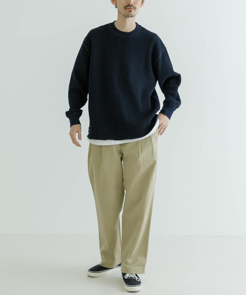 URBAN RESEARCH（アーバンリサーチ）の「コントラストワッフルロングスリーブ（Tシャツ/カットソー・メンズ・ベージュ系その他/ネイビー・MEDIUM/LARGE）」の3枚目の写真