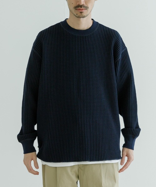 URBAN RESEARCH（アーバンリサーチ）の「コントラストワッフルロングスリーブ（Tシャツ/カットソー・メンズ・ベージュ系その他/ネイビー・MEDIUM/LARGE）」の20枚目の写真