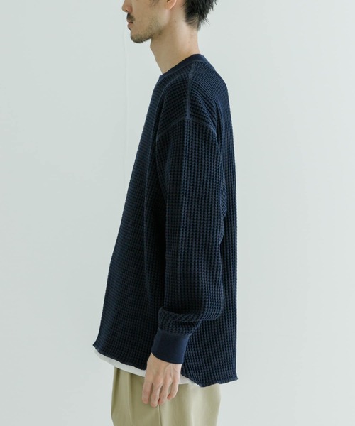 URBAN RESEARCH（アーバンリサーチ）の「コントラストワッフルロングスリーブ（Tシャツ/カットソー・メンズ・ベージュ系その他/ネイビー・MEDIUM/LARGE）」の19枚目の写真