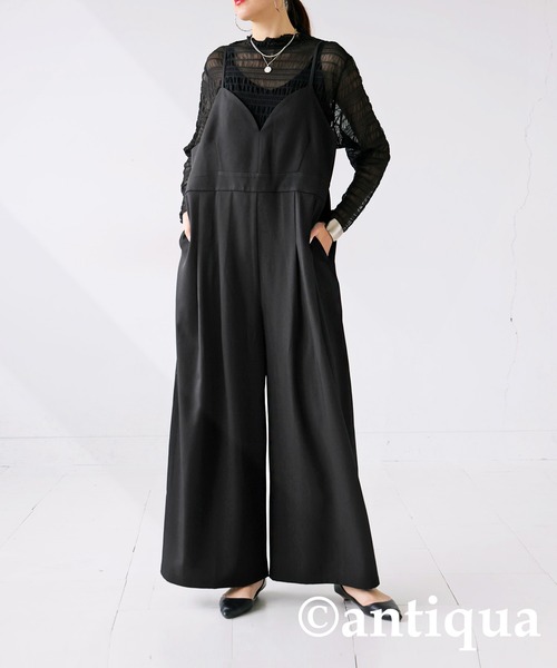 antiqua（アンティカ）の「ビスチェ風オールインワン（サロペット/オーバーオール・レディース・グレー/ブラック・R/P）」の7枚目の写真