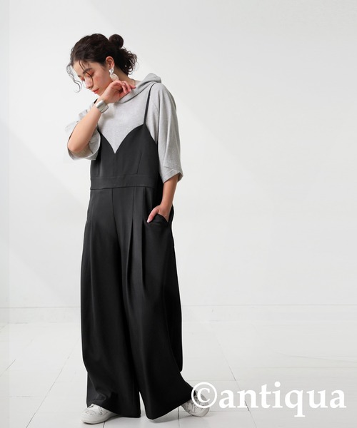 antiqua（アンティカ）の「ビスチェ風オールインワン（サロペット/オーバーオール・レディース・グレー/ブラック・R/P）」の11枚目の写真
