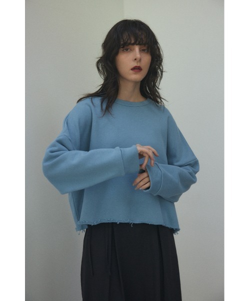BLACK BY MOUSSY(ブラックバイマウジー)の「cut off sweat tops(カットオフスウェットトップス)(スウェット・レディース・ホワイト/ライトブルー/グレー・FREE)」の3枚目の写真