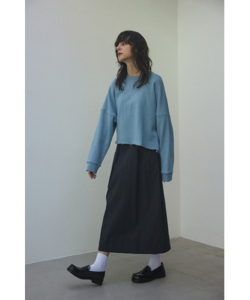 BLACK BY MOUSSY(ブラックバイマウジー)の「cut off sweat tops(カットオフスウェットトップス)(スウェット・レディース・ホワイト/ライトブルー/グレー・FREE)」の9枚目の写真