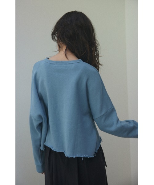 BLACK BY MOUSSY(ブラックバイマウジー)の「cut off sweat tops(カットオフスウェットトップス)(スウェット・レディース・ホワイト/ライトブルー/グレー・FREE)」の11枚目の写真