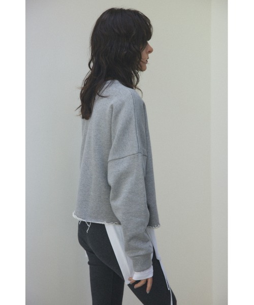 BLACK BY MOUSSY(ブラックバイマウジー)の「cut off sweat tops(カットオフスウェットトップス)(スウェット・レディース・ホワイト/ライトブルー/グレー・FREE)」の17枚目の写真