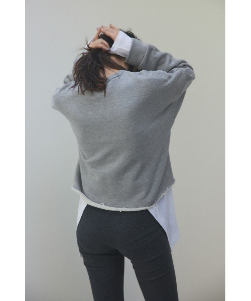 BLACK BY MOUSSY(ブラックバイマウジー)の「cut off sweat tops(カットオフスウェットトップス)(スウェット・レディース・ホワイト/ライトブルー/グレー・FREE)」の18枚目の写真