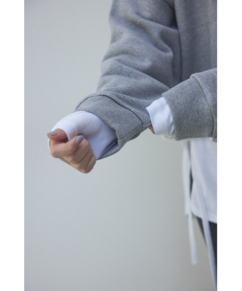 BLACK BY MOUSSY(ブラックバイマウジー)の「cut off sweat tops(カットオフスウェットトップス)(スウェット・レディース・ホワイト/ライトブルー/グレー・FREE)」の20枚目の写真