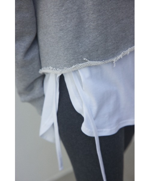BLACK BY MOUSSY(ブラックバイマウジー)の「cut off sweat tops(カットオフスウェットトップス)(スウェット・レディース・ホワイト/ライトブルー/グレー・FREE)」の21枚目の写真