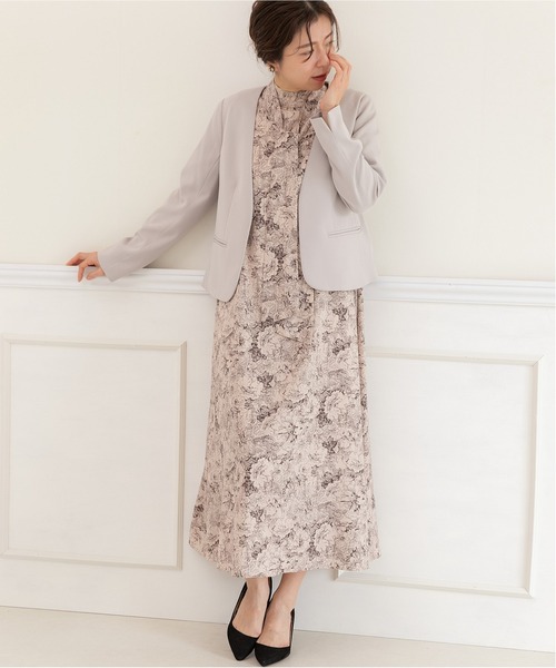 PREFERIR（プレフェリール）の「ノーカラーフォーマル ジャケット（ノーカラージャケット・レディース・ブラック/ベージュ・MEDIUM/LARGE）」の6枚目の写真