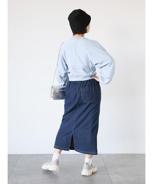 ehka sopo(エヘカソポ)の「ボレロ重ね着風スウェット(Tシャツ/カットソー・レディース・キナリ/サックスブルー/グレー・F)」の19枚目の写真