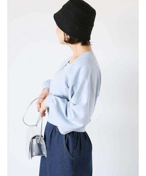 ehka sopo(エヘカソポ)の「ボレロ重ね着風スウェット(Tシャツ/カットソー・レディース・キナリ/サックスブルー/グレー・F)」の10枚目の写真