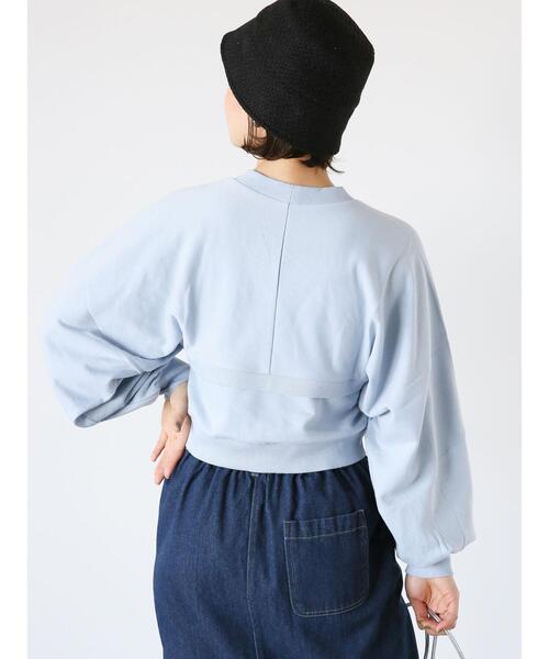 ehka sopo(エヘカソポ)の「ボレロ重ね着風スウェット(Tシャツ/カットソー・レディース・キナリ/サックスブルー/グレー・F)」の11枚目の写真