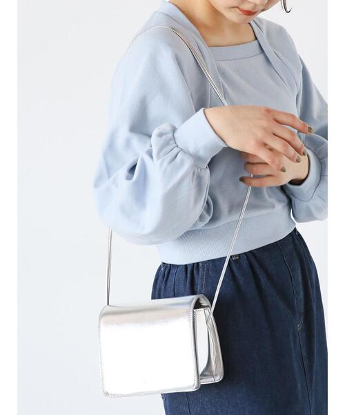 ehka sopo(エヘカソポ)の「ボレロ重ね着風スウェット(Tシャツ/カットソー・レディース・キナリ/サックスブルー/グレー・F)」の12枚目の写真