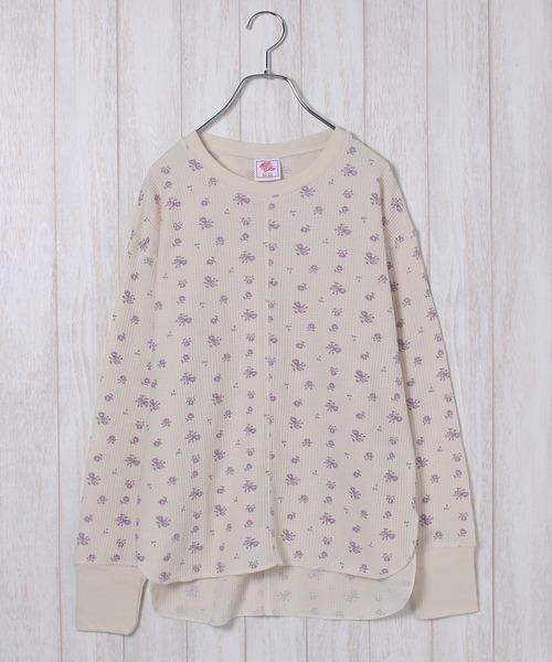 JEMORGAN（ジェーイーモーガン）の「【JEMORGAN / ジェーイーモーガン】ワッフル花柄 切替ラウンドロンT（パック入り）（Tシャツ/カットソー・レディース・ピンク系/ブルー系/パープル系・F）」の7枚目の写真