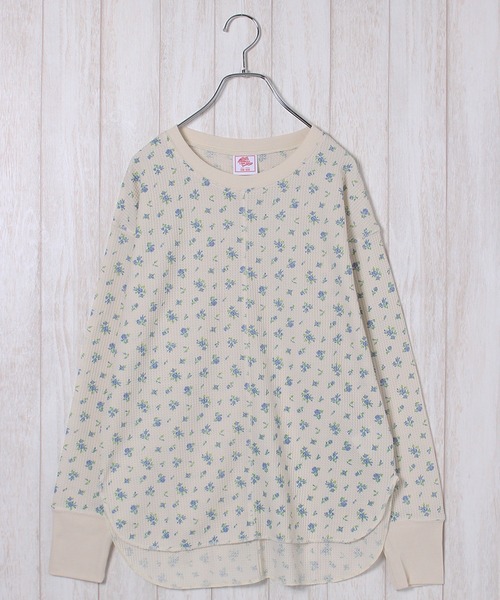 JEMORGAN（ジェーイーモーガン）の「【JEMORGAN / ジェーイーモーガン】ワッフル花柄 切替ラウンドロンT（パック入り）（Tシャツ/カットソー・レディース・ピンク系/ブルー系/パープル系・F）」の4枚目の写真