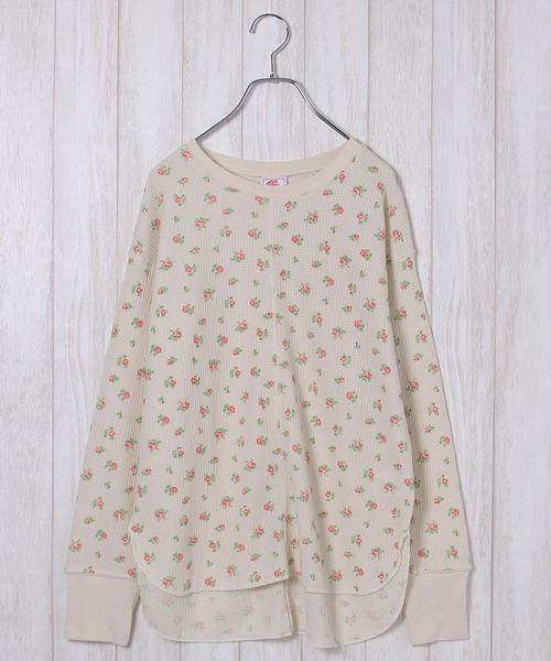 JEMORGAN（ジェーイーモーガン）の「【JEMORGAN / ジェーイーモーガン】ワッフル花柄 切替ラウンドロンT（パック入り）（Tシャツ/カットソー・レディース・ピンク系/ブルー系/パープル系・F）」の6枚目の写真