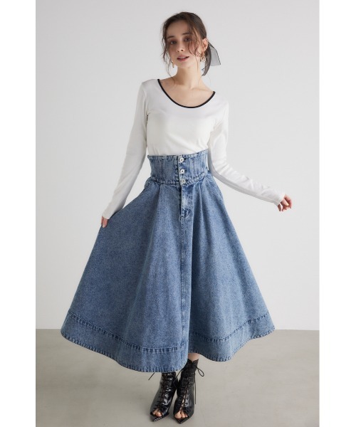 Rienda バックリボン シャツ rienda リエンダ バックリボンフリル