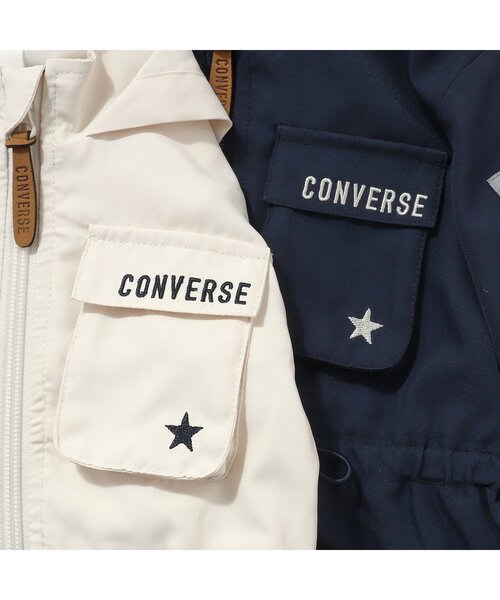 CONVERSE(コンバース)の「CONVERSE マウンテンパーカー(ナイロンジャケット・キッズ・アイボリー/ネイビー・80/90/100/110/120/130/140)」の5枚目の写真