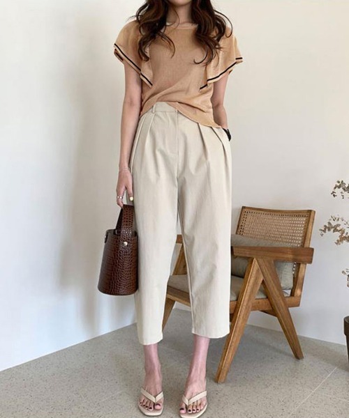 Miniministore(ミニミニストア)の「ラッフルスリーブ サマーニット 韓国夏服(ニット/セーター・レディース・ブルー/ホワイト/ダークベージュ・FREE)」の20枚目の写真