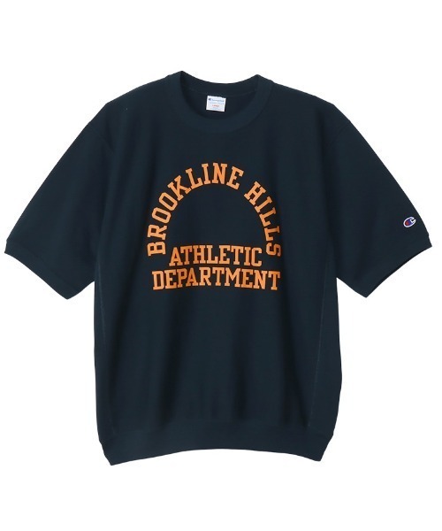 Champion(チャンピオン)の「REVERSE WEAVE 10oz. French Terry ハーフスリーブクルーネックスウェットシャツ(Tシャツ/カットソー・メンズ・ネイビー/イエロー/グレー/ブラック/ブラウン/ホワイト・M/XL/L)」の5枚目の写真