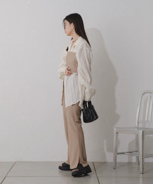 Kastane（カスタネ）の「【2024SS】ラメフレアパンツ（その他パンツ