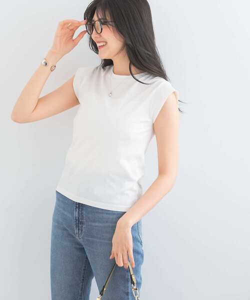 〈新品未使用タグ付〉ETHOSENS スーピマコットンTシャツ 3 ドルマンスリーブTシャツ/ライトオレンジ/愛知県産ニット