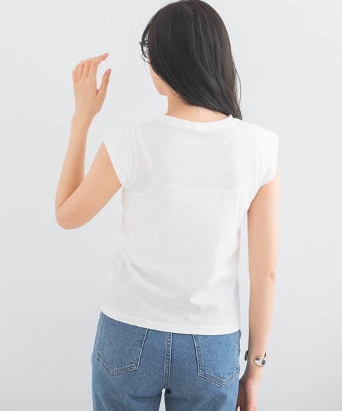 URBAN RESEARCH ROSSO WOMEN（アーバンリサーチ　ロッソ）の「クールタッチスーピマコットンフレンチTシャツ（Tシャツ/カットソー・レディース・ピンク/ブラック/オフホワイト/チャコールグレー/ブルー/パープル系その他・FREE）」の11枚目の写真