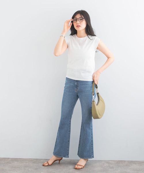 URBAN RESEARCH ROSSO WOMEN（アーバンリサーチ　ロッソ）の「クールタッチスーピマコットンフレンチTシャツ（Tシャツ/カットソー・レディース・ピンク/ブラック/オフホワイト/チャコールグレー/ブルー/パープル系その他・FREE）」の12枚目の写真