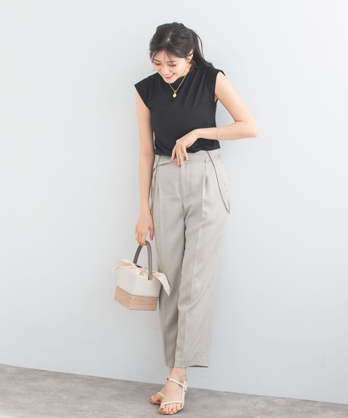 URBAN RESEARCH ROSSO WOMEN（アーバンリサーチ　ロッソ）の「クールタッチスーピマコットンフレンチTシャツ（Tシャツ/カットソー・レディース・ピンク/ブラック/オフホワイト/チャコールグレー/ブルー/パープル系その他・FREE）」の17枚目の写真