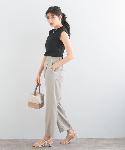 URBAN RESEARCH ROSSO WOMEN（アーバンリサーチ　ロッソ）の「クールタッチスーピマコットンフレンチTシャツ（Tシャツ/カットソー・レディース・ピンク/ブラック/オフホワイト/チャコールグレー/ブルー/パープル系その他・FREE）」の18枚目の写真