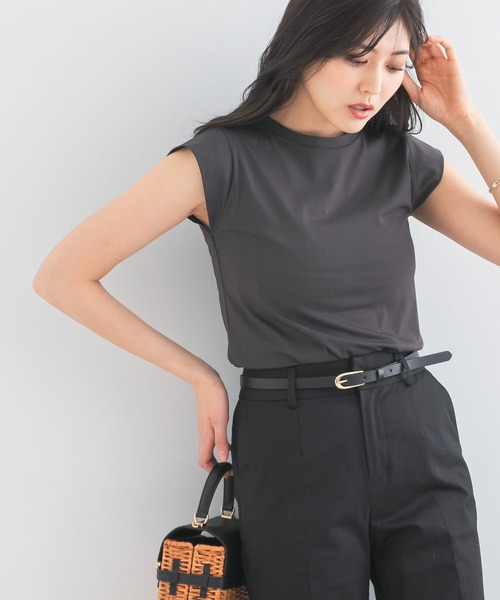 URBAN RESEARCH ROSSO WOMEN（アーバンリサーチ　ロッソ）の「クールタッチスーピマコットンフレンチTシャツ（Tシャツ/カットソー・レディース・ピンク/ブラック/オフホワイト/チャコールグレー/ブルー/パープル系その他・FREE）」の19枚目の写真