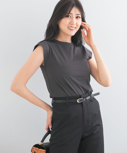 URBAN RESEARCH ROSSO WOMEN（アーバンリサーチ　ロッソ）の「クールタッチスーピマコットンフレンチTシャツ（Tシャツ/カットソー・レディース・ピンク/ブラック/オフホワイト/チャコールグレー/ブルー/パープル系その他・FREE）」の20枚目の写真
