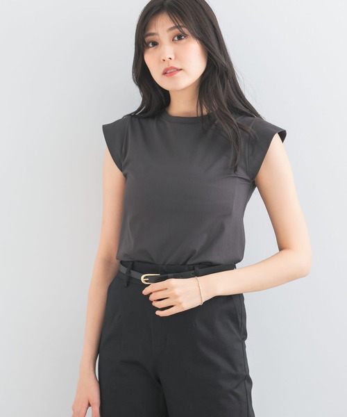 URBAN RESEARCH ROSSO WOMEN（アーバンリサーチ　ロッソ）の「クールタッチスーピマコットンフレンチTシャツ（Tシャツ/カットソー・レディース・ピンク/ブラック/オフホワイト/チャコールグレー/ブルー/パープル系その他・FREE）」の21枚目の写真