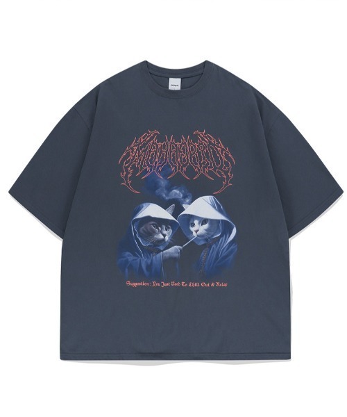 [ MAHAGRID]★24SS★韓国人気★SMOKING TOUR TEE mahagrid/マハグリッド』 SMOKING CAT TEE/スモーキング猫 T