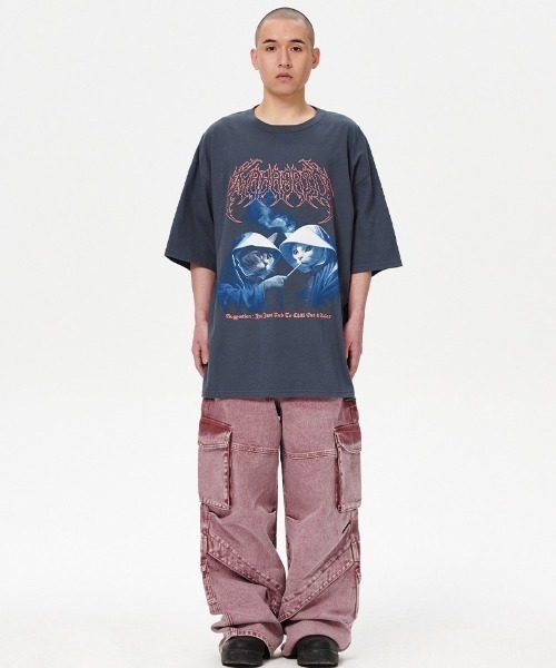 mahagrid/マハグリッド』 SMOKING CAT TEE/スモーキング猫 T