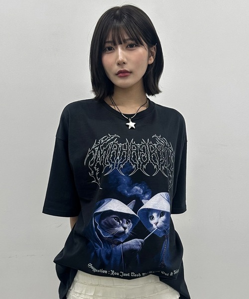 [ MAHAGRID]★24SS★韓国人気★SMOKING CAT TEE 83018619b_b_52_500.jpg