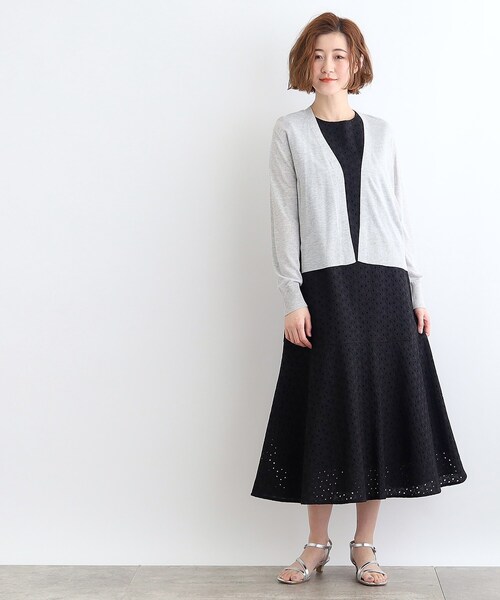 grove(グローブ)の「◆【洗える/接触冷感/UVカット】ベーシックショートカーディガン(カーディガン/ボレロ・レディース・ライトグレー/ナチュラル/オフホワイト/ブラック・03/02/01/04/05)」の6枚目の写真
