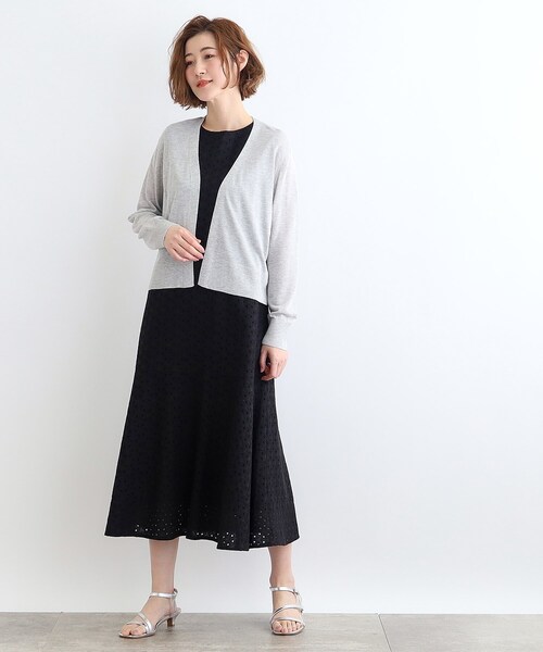 grove(グローブ)の「◆【洗える/接触冷感/UVカット】ベーシックショートカーディガン(カーディガン/ボレロ・レディース・ライトグレー/ナチュラル/オフホワイト/ブラック・03/02/01/04/05)」の7枚目の写真