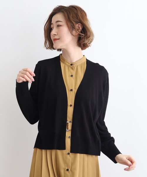 grove(グローブ)の「◆【洗える/接触冷感/UVカット】ベーシックショートカーディガン(カーディガン/ボレロ・レディース・ライトグレー/ナチュラル/オフホワイト/ブラック・03/02/01/04/05)」の9枚目の写真