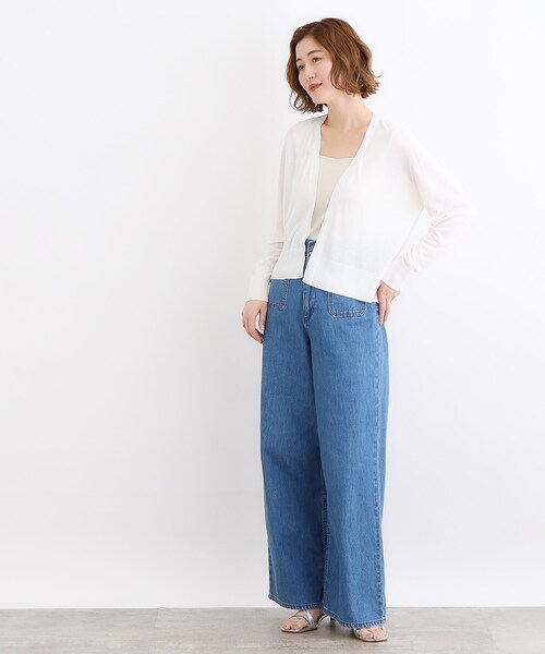grove(グローブ)の「◆【洗える/接触冷感/UVカット】ベーシックショートカーディガン(カーディガン/ボレロ・レディース・ライトグレー/ナチュラル/オフホワイト/ブラック・03/02/01/04/05)」の19枚目の写真