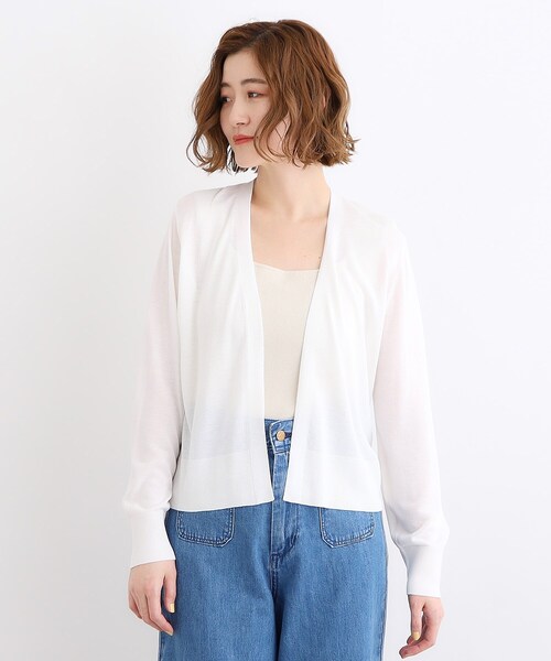 grove(グローブ)の「◆【洗える/接触冷感/UVカット】ベーシックショートカーディガン(カーディガン/ボレロ・レディース・ライトグレー/ナチュラル/オフホワイト/ブラック・03/02/01/04/05)」の21枚目の写真