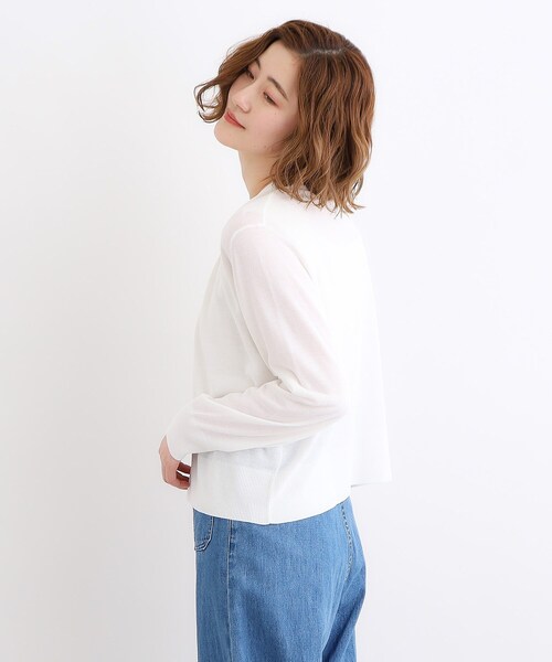 grove(グローブ)の「◆【洗える/接触冷感/UVカット】ベーシックショートカーディガン(カーディガン/ボレロ・レディース・ライトグレー/ナチュラル/オフホワイト/ブラック・03/02/01/04/05)」の22枚目の写真