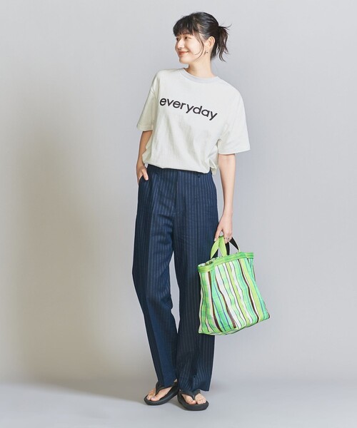 AMERICANA（アメリカーナ）の「【別注】＜AMERICANA＞リンガーTシャツ（Tシャツ/カットソー・レディース・ライラック/ベージュ/オフホワイト・FREE）」の8枚目の写真