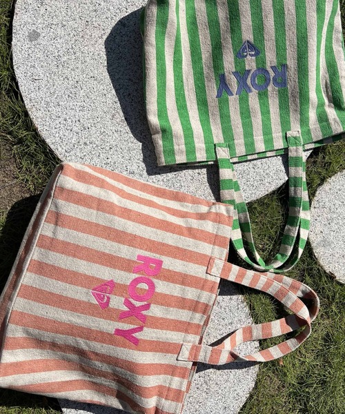 ROXY（ロキシー）の「FAIRY BEACH/ロキシーストライプコットントートバッグ（トートバッグ・レディース・ピンク/グリーン・FREE）」の15枚目の写真