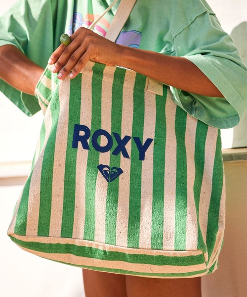ROXY（ロキシー）の「FAIRY BEACH/ロキシーストライプコットントートバッグ（トートバッグ・レディース・ピンク/グリーン・FREE）」の9枚目の写真