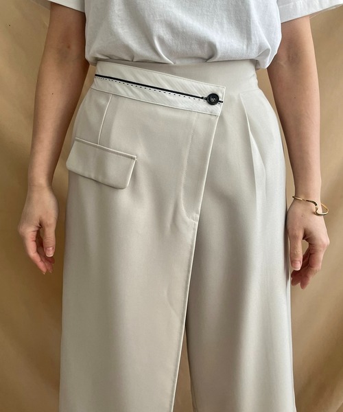 LHELBIE（レルビエ）の「ラップハーフパンツ（その他パンツ・レディース・ブラック/ライトベージュ/グレイッシュベージュ・M）」の20枚目の写真