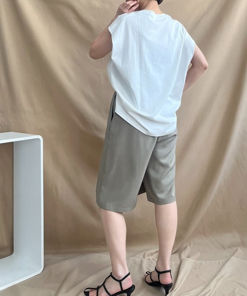 LHELBIE(レルビエ)の「ラップハーフパンツ(その他パンツ・レディース・ブラック/ライトベージュ/グレイッシュベージュ・M)」の14枚目の写真