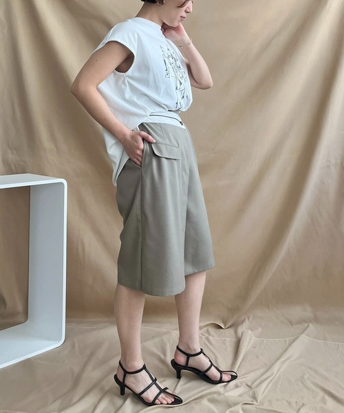 LHELBIE（レルビエ）の「ラップハーフパンツ（その他パンツ・レディース・ブラック/ライトベージュ/グレイッシュベージュ・M）」の15枚目の写真